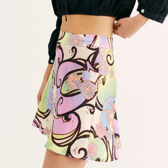 Free People Phoebe Print Mini Skirt - Picture 3 of 7